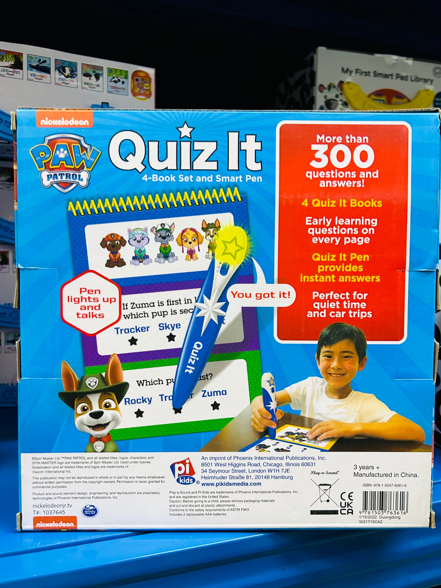 PI Paw Patrol Quiz it pen set
