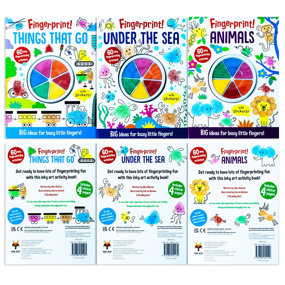 Fox Eye Fingerprint Doodle Activities 3 Books Set