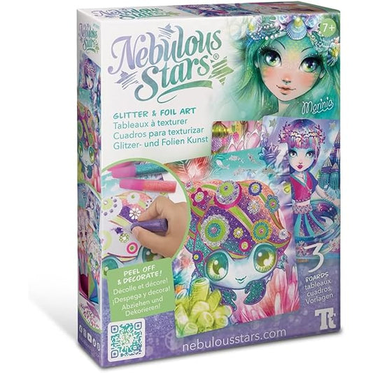 Nebulous stars glitter & foil art